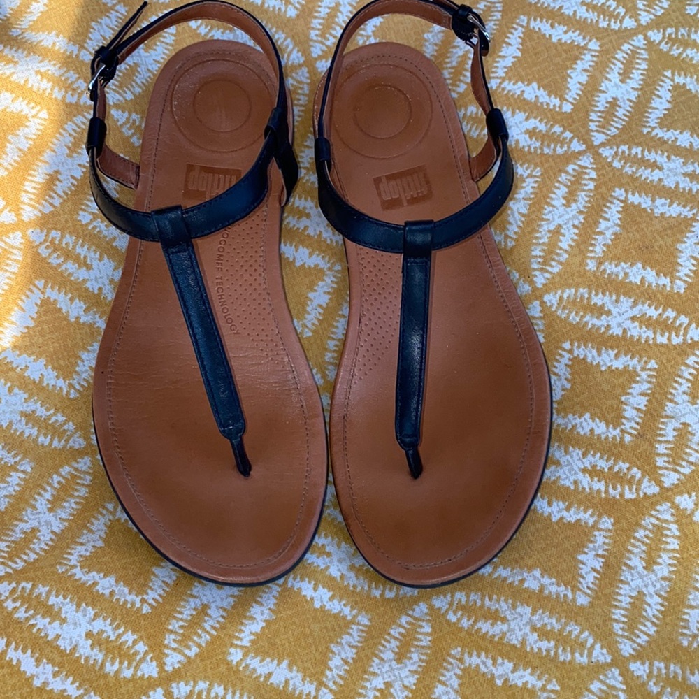 FITFLOP TIA Ladies Leather Toe Post Sandals Size 8